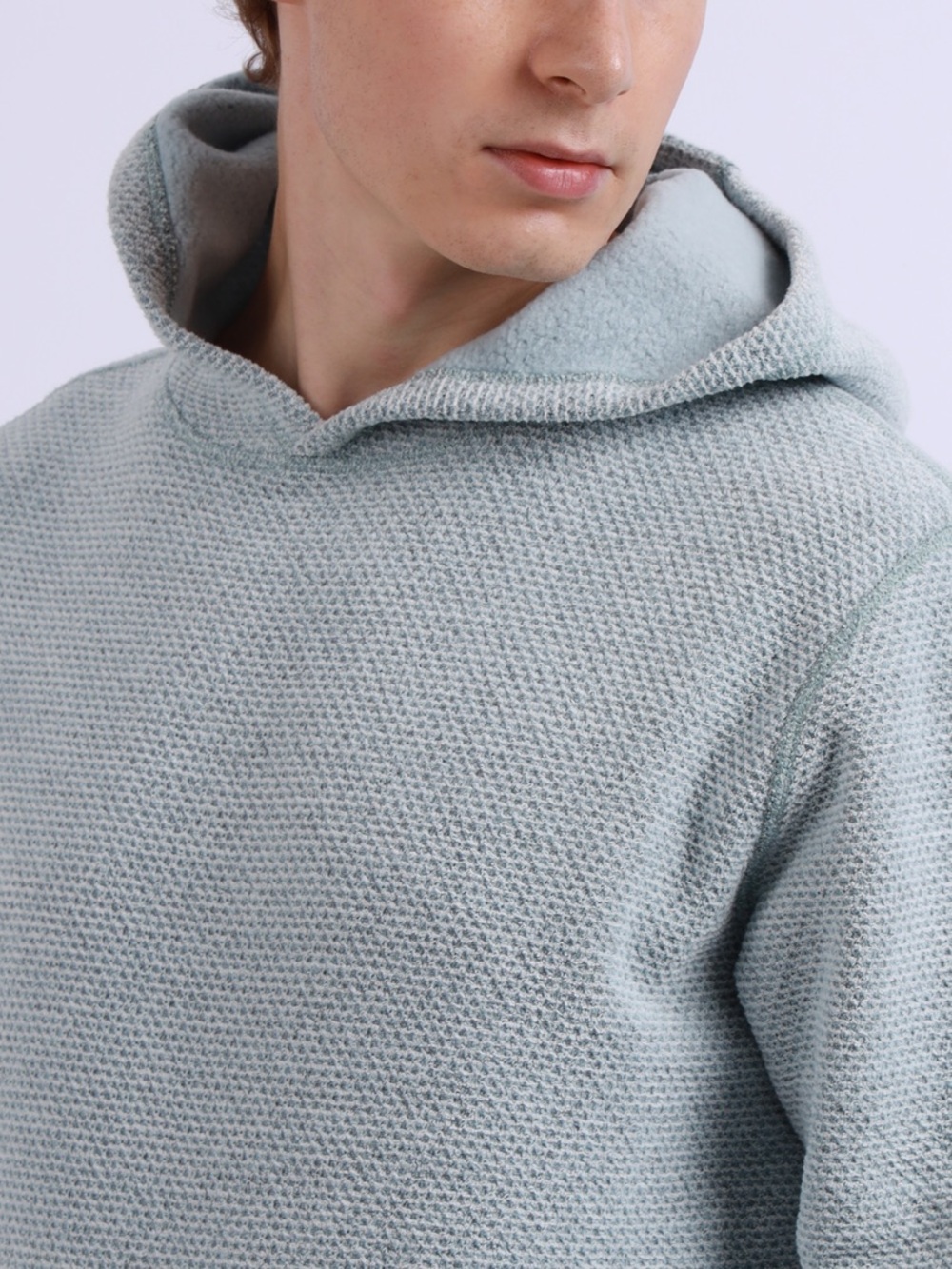 Swannies Golf Size M Dwayne Golf Hoodie Sweatshirt Textured Fleece Lined Lt Gray